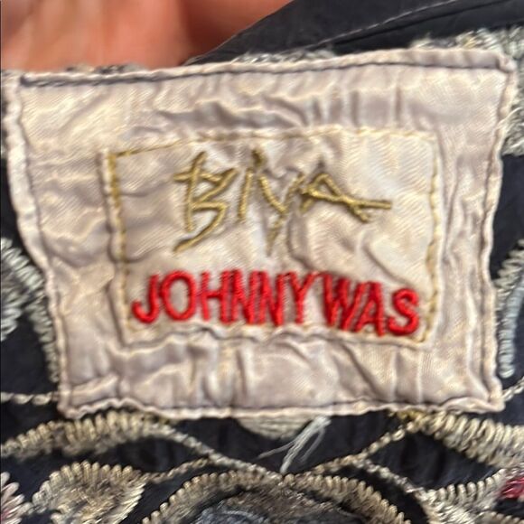 Johnny Was Alia Cupra Blue Multicolor Design Embroidered Poncho Boho Modern - Picture 13 of 16